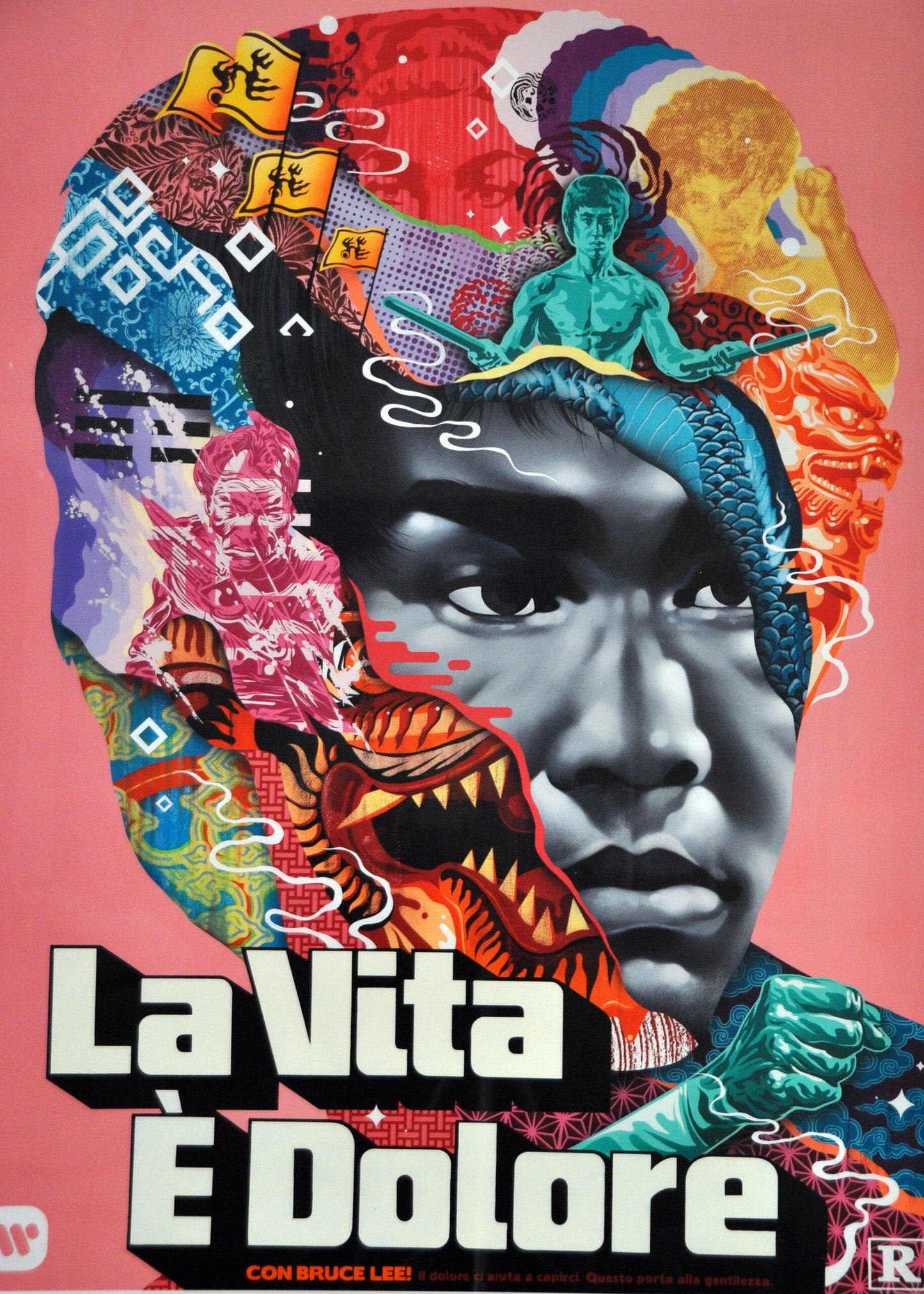 Tristan Eaton 'La Vita È Delore' Fine Art Print With 1/1 Hand Painted Cassette
