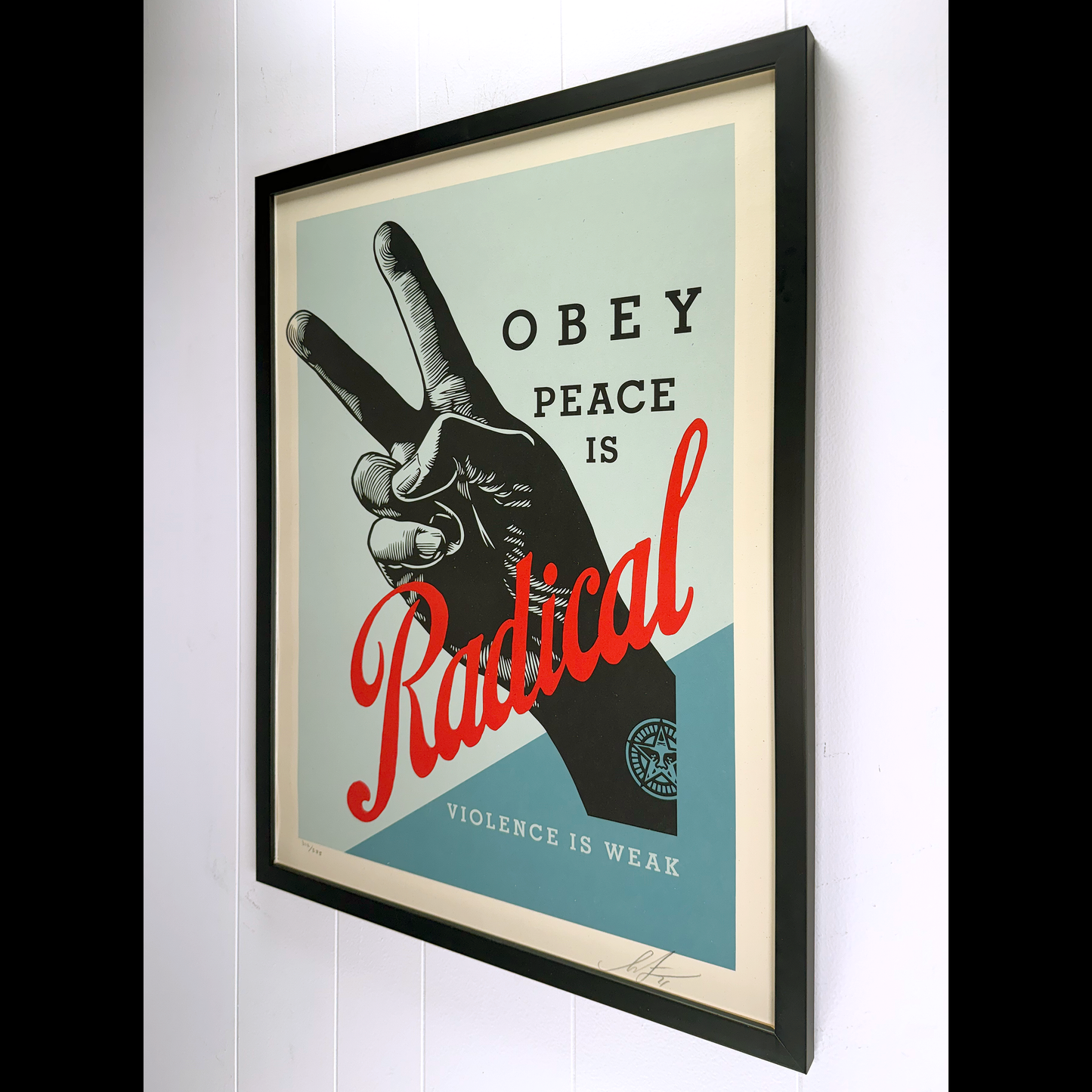 Obey Radical Peace (blue), by Shepard Fairey 2021