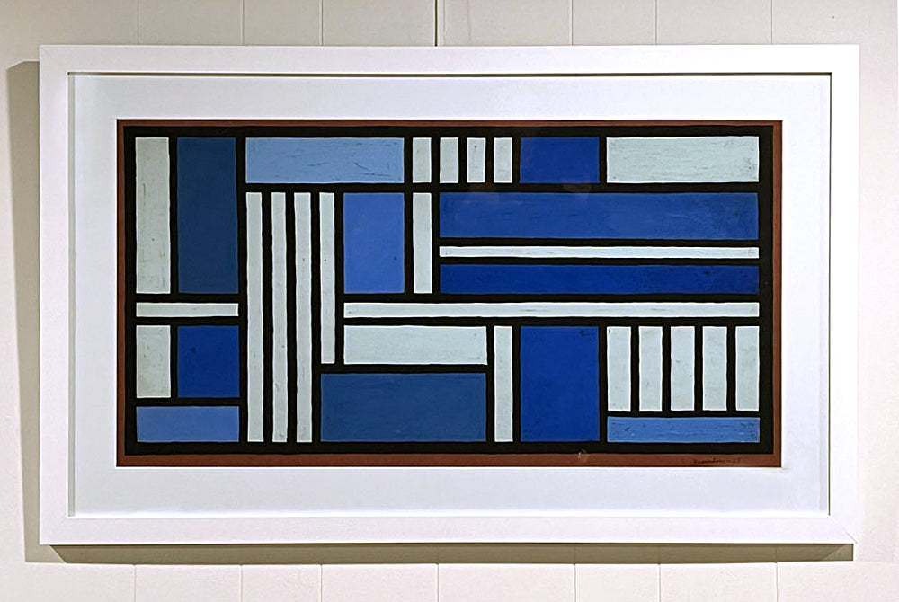 Early Cubist Abstract 1948 Chicago Artist Rudolph Weisenborn MCM Modernism (White)