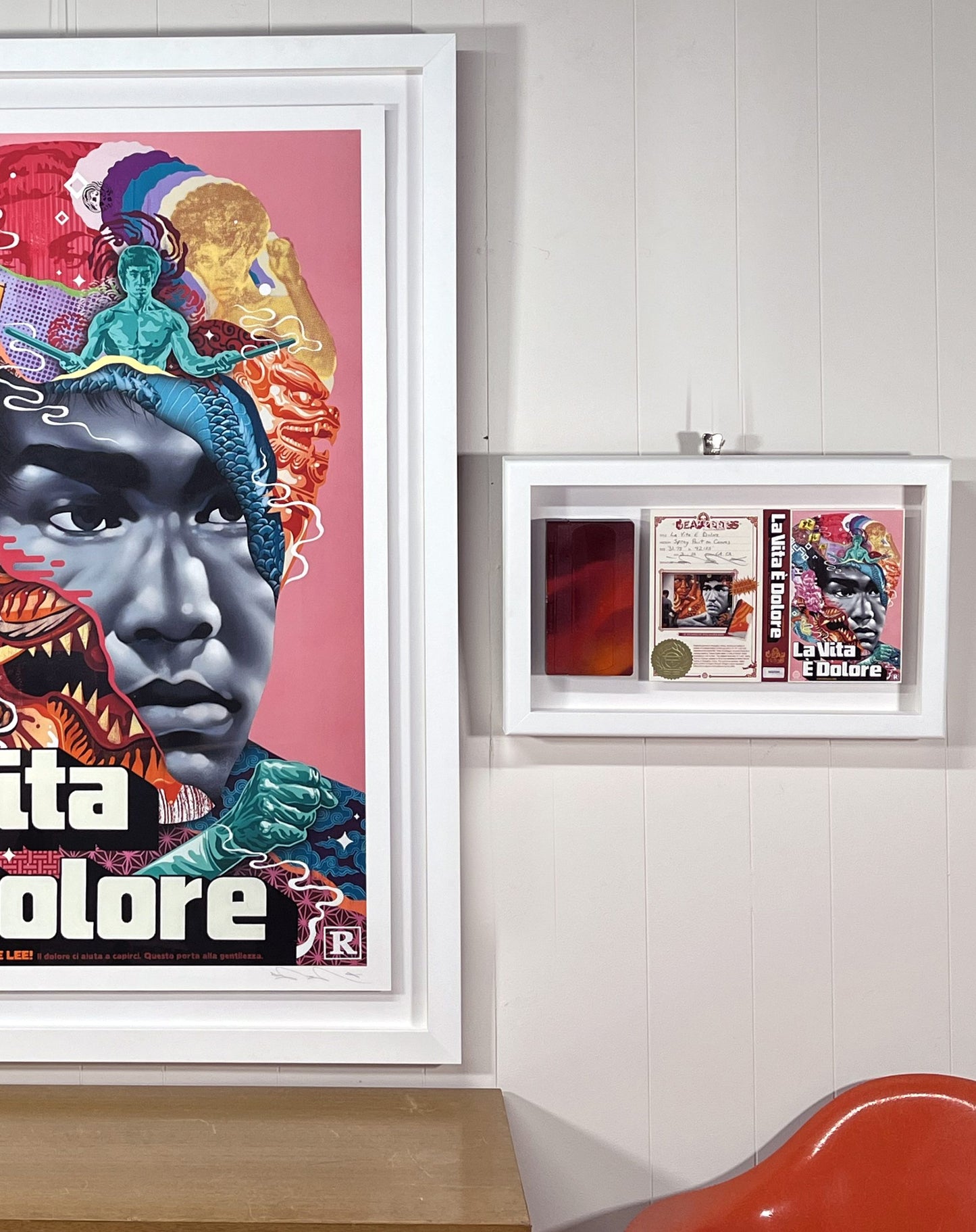Tristan Eaton 'La Vita È Delore' Fine Art Print With 1/1 Hand Painted Cassette