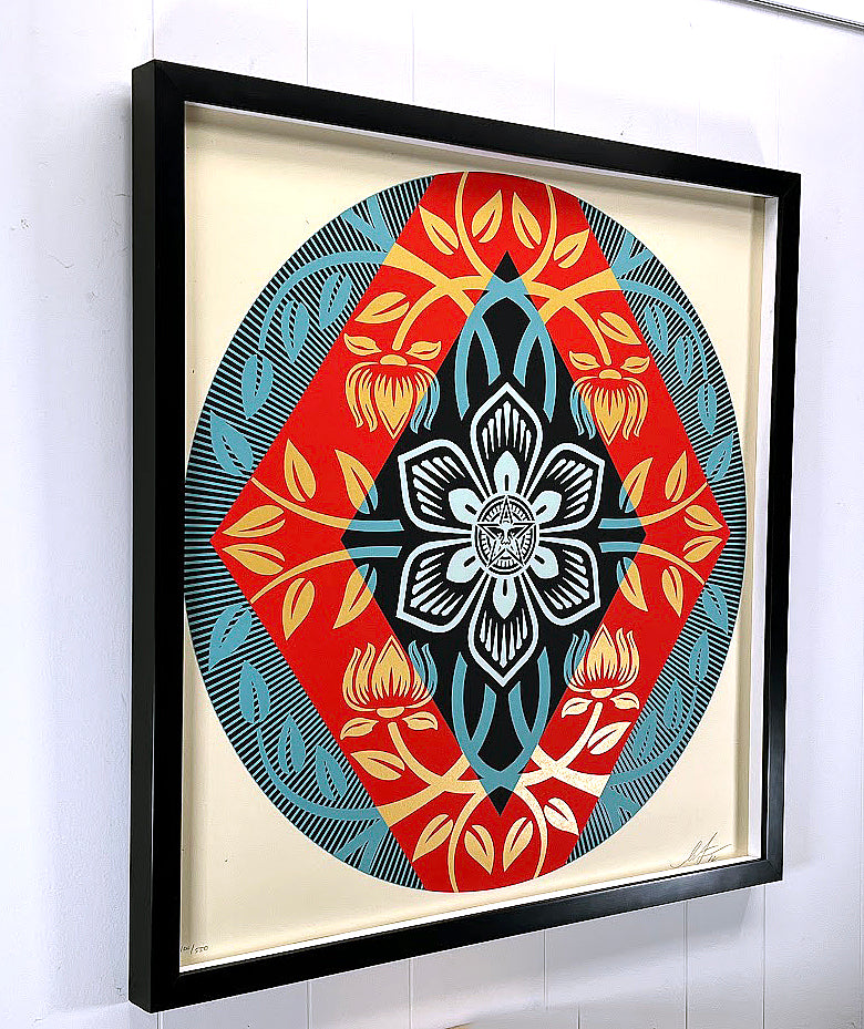OBEY Diamond Flower Round Silkscreen Print by Shepard Fairey 2023