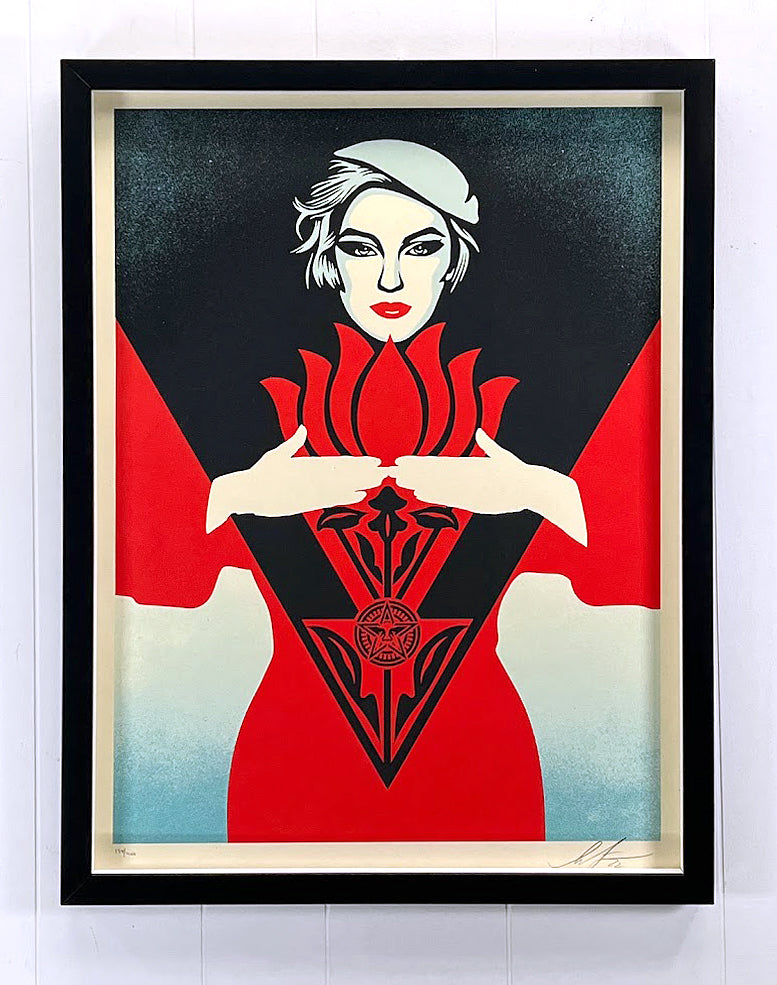 Obey Noir Flower Woman (Red) by Shepard Fairey- OBEY