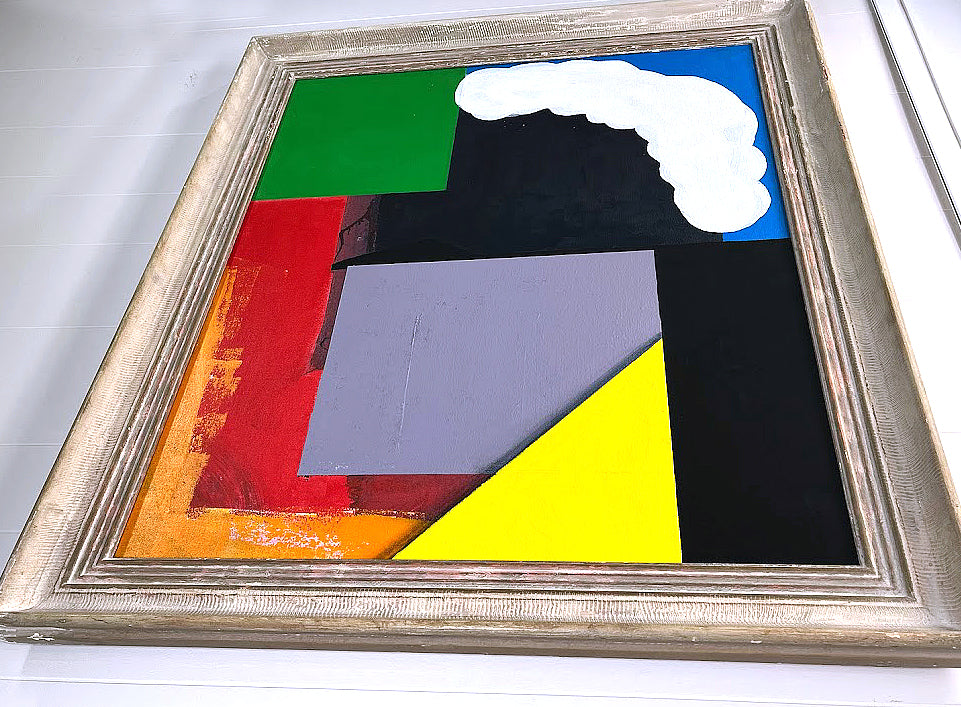 “Metaphysical Interior Construction”,  Acrylic on Canvas by Kneelinghorse  2023