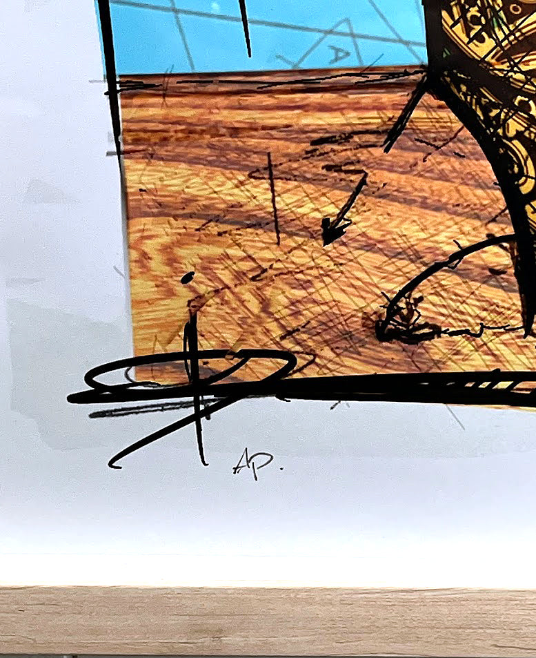 "Flower V1" with Natural Frame 18" x 24" AP print by Kneelinghorse