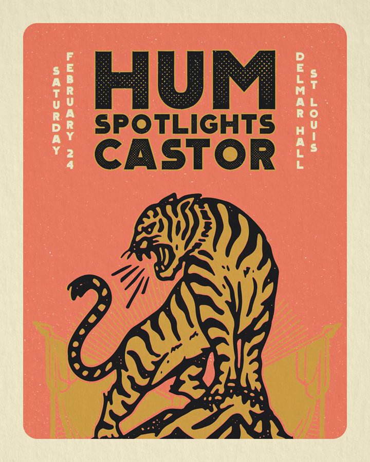 CASTOR REUNION SHOW POSTER FEAT HUM + SPOTLIGHTS
