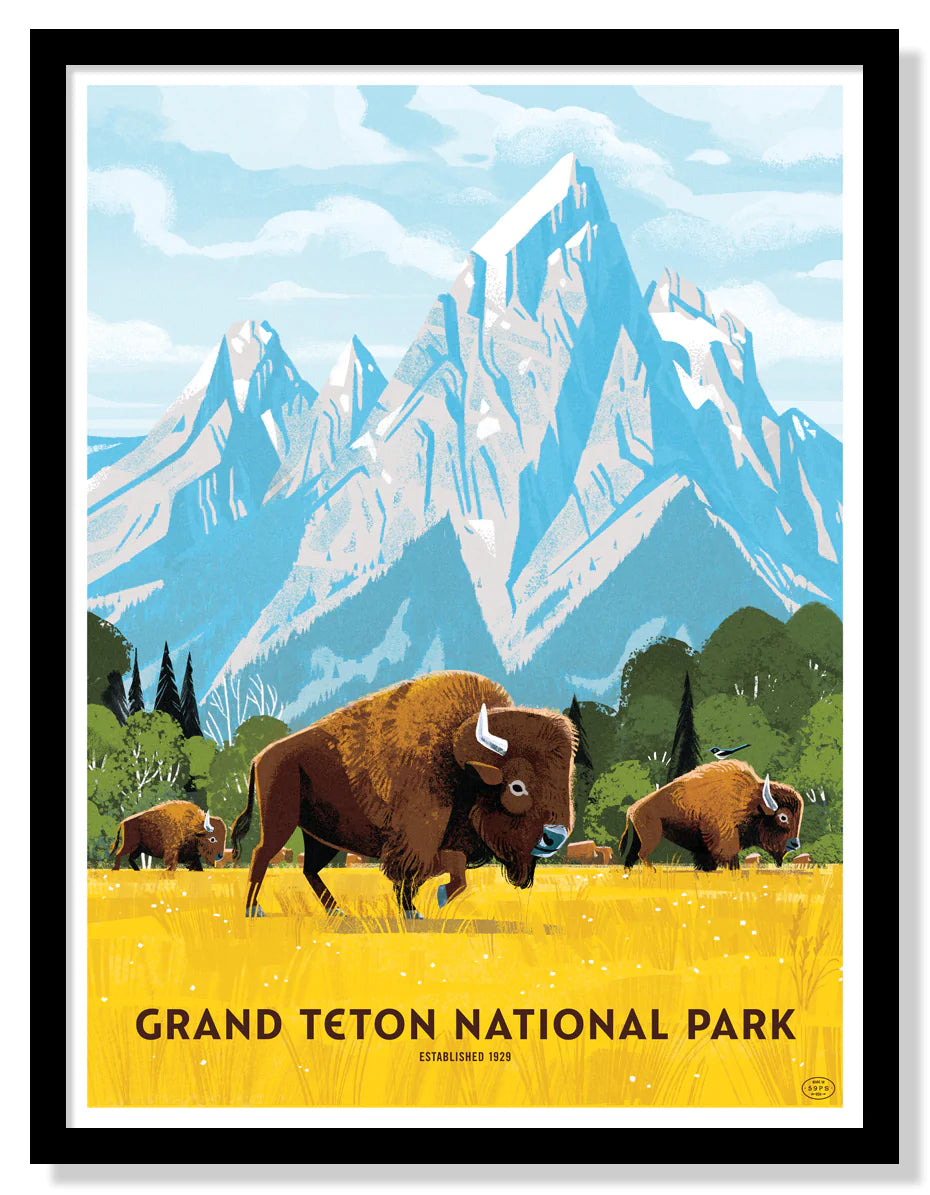 GRAND TETON NATIONAL PARK POSTER (BISON)