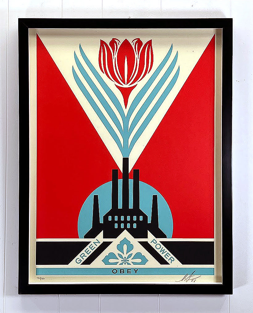 "Green Power Factory" - Red Variant Colorway - by Shepard Fairey 2023