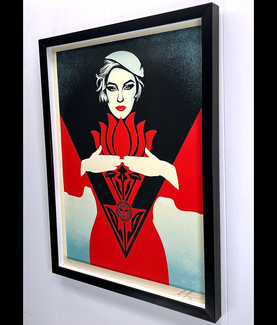 Obey Noir Flower Woman (Red) by Shepard Fairey- OBEY