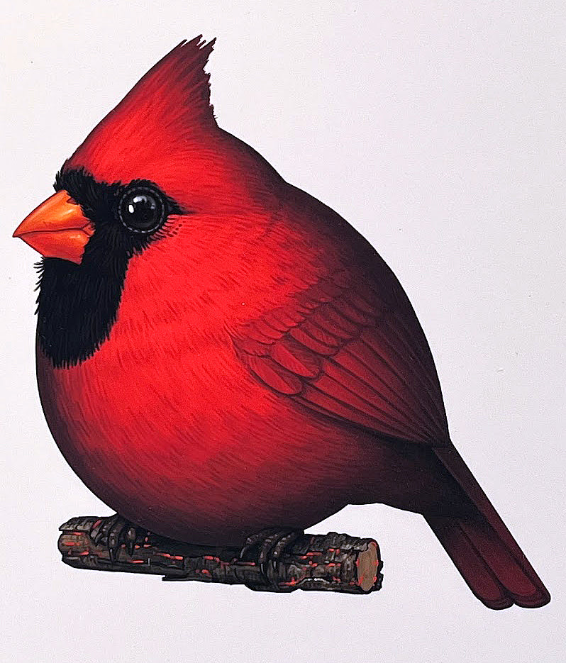 Fat Bird - Cardinal II by Mike Mitchell 2022 Artist Proof